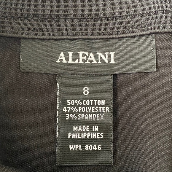 Alfani Women's Black Straight Skirt Mini Size 8 Zipper Pockets Pencil‎ Stretch - Picture 2 of 12